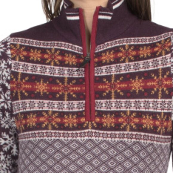 NEW NEVE DESIGNS Julia Quarter Zip Sweater merino wool blend Eggplant 563mn - Picture 3 of 4